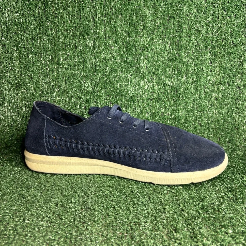 TOMS Del Rey Woven Suede Lace Up Casual Comfort Sneakers Navy‎ Blue Mens Sz 11.5